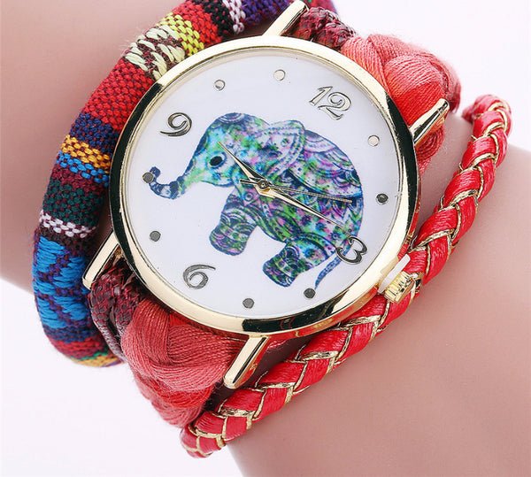Braided Elephant Fashion Watch