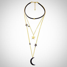 Alloy Stars Moon Necklaces