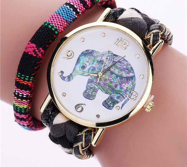 Braided Elephant Fashion Watch